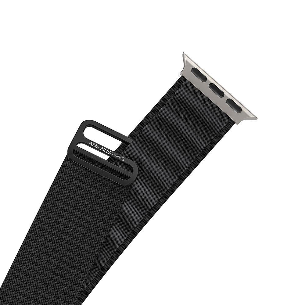Apple Watch 10 46mm Amazingthing Titan Spor Hasır Kordon Siyah