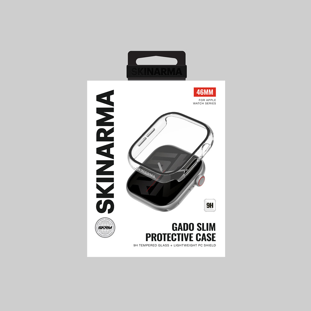 Apple Watch 10 46mm Skinarma Gado Sert Silikon Kasa ve Ekran Koruyucu Siyah
