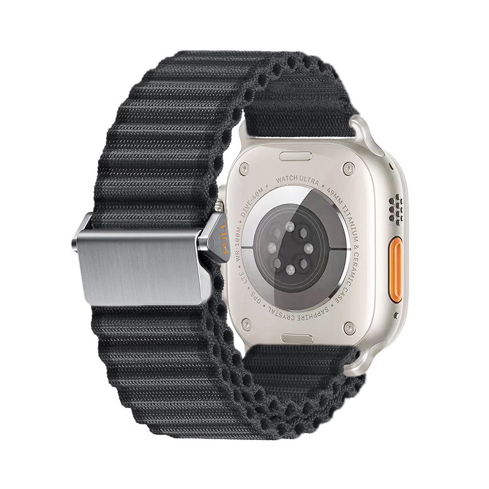 Apple Watch 10 46mm Zore KRD-123 Nylon Fabric Braided Strap White