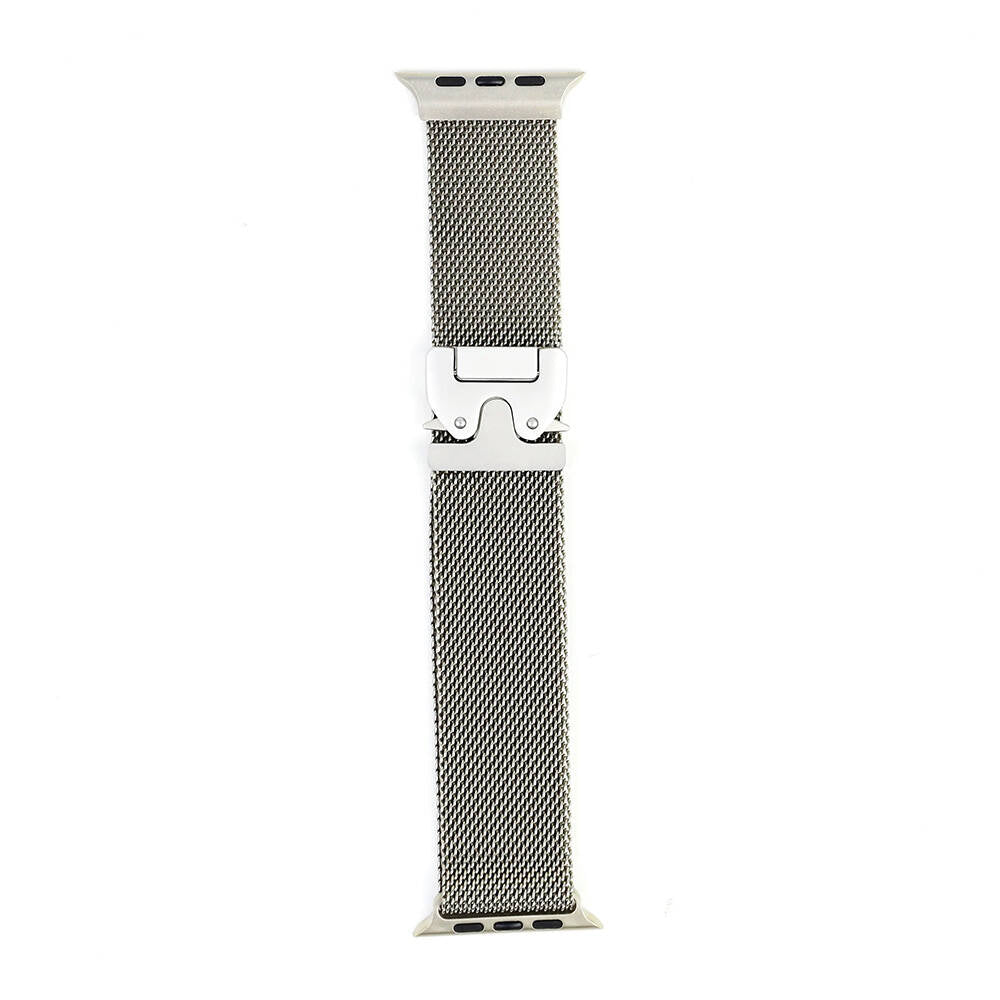 Apple Watch 10 46mm Zore KRD-25 Metal Hasır Kordon Gri