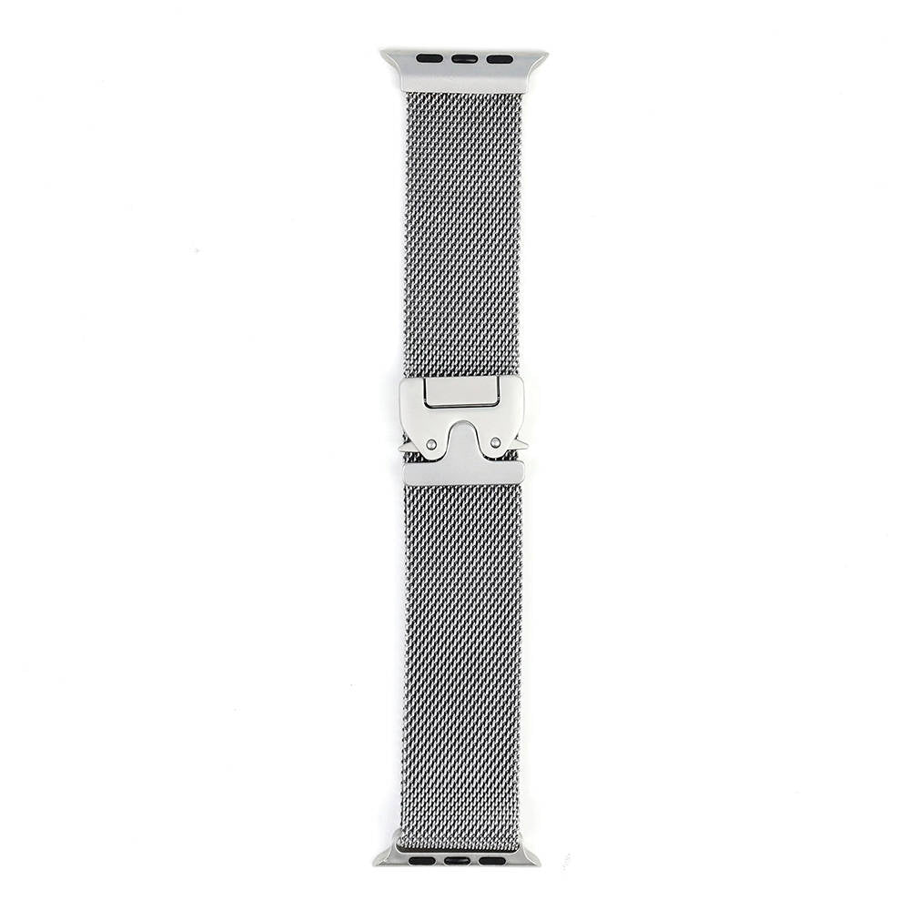 Apple Watch 10 46mm Zore KRD-25 Metal Hasır Kordon Gri