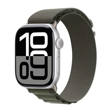 Apple Watch 10 46mm Zore KRD-74 Hasır Kordon Siyah-Haki