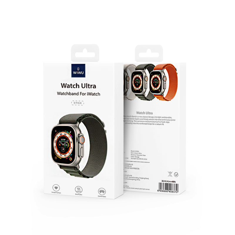 Apple Watch 38mm Kordon Wiwu WU-01 Hasır Örgü Strap Kayış Koyu Yeşil