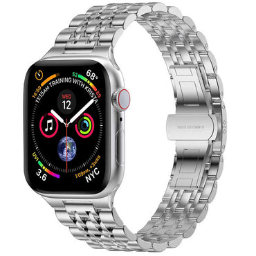 Apple Watch 38mm Wiwu Seven Beads Steel Belt Metal Kordon Gümüş