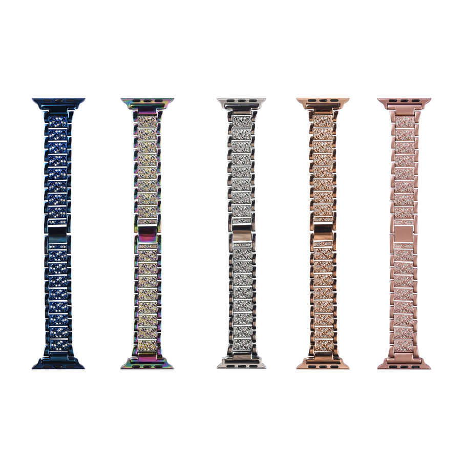 Apple Watch 38mm Wiwu Three Beads Set Auger Metal Band Gold