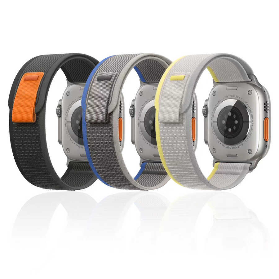Apple Watch 38mm Wiwu Trail Loop Nylon Braided Embroidered Mesh Band Strap Black-Orange
