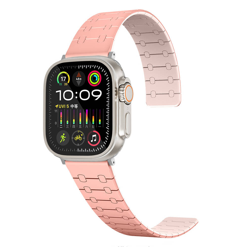 Apple Watch 38mm Zore KRD-111 Striped Patterned Silicone Band Pink