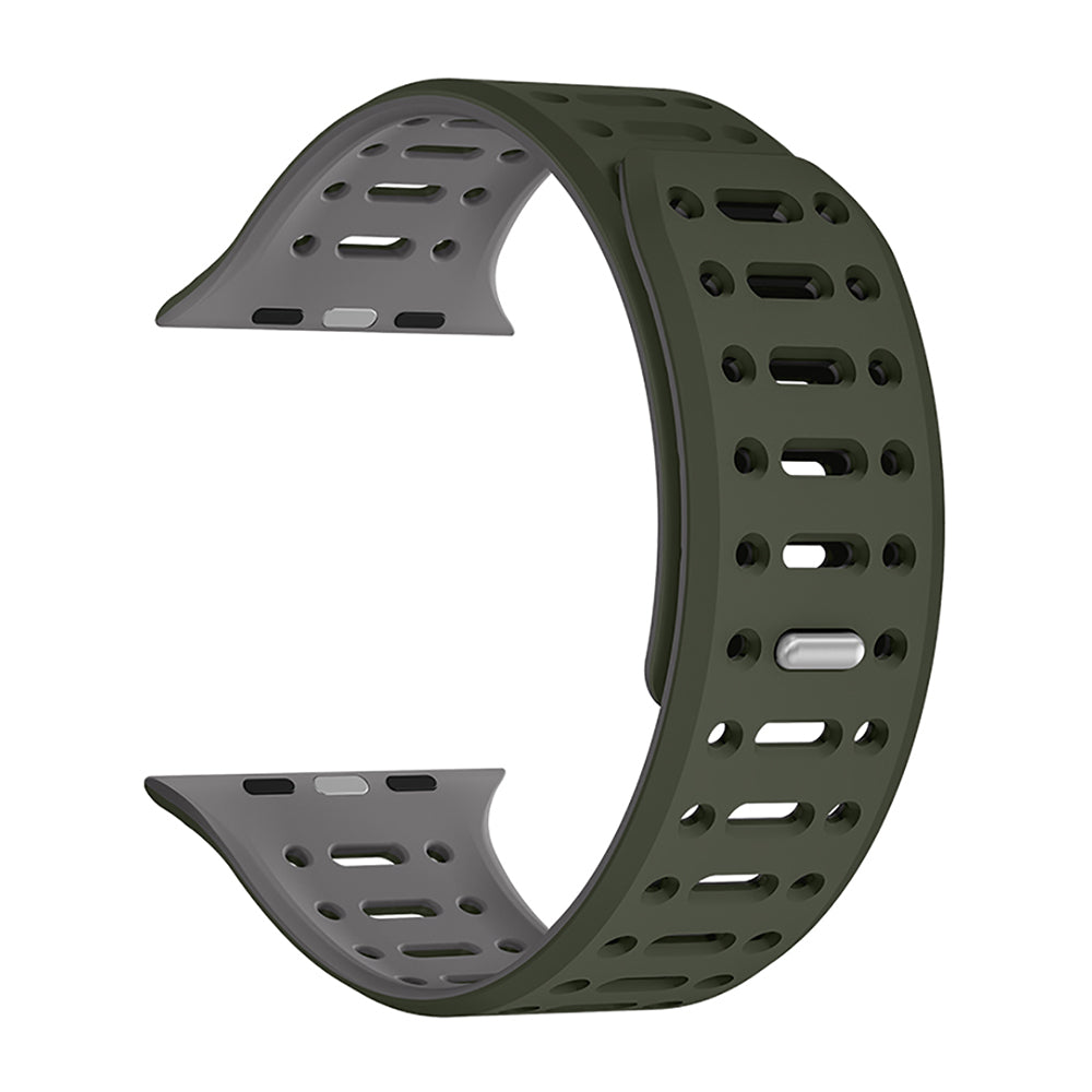 Apple Watch 38mm Zore KRD-124 Silicone Band Strap Dark Green-Gray