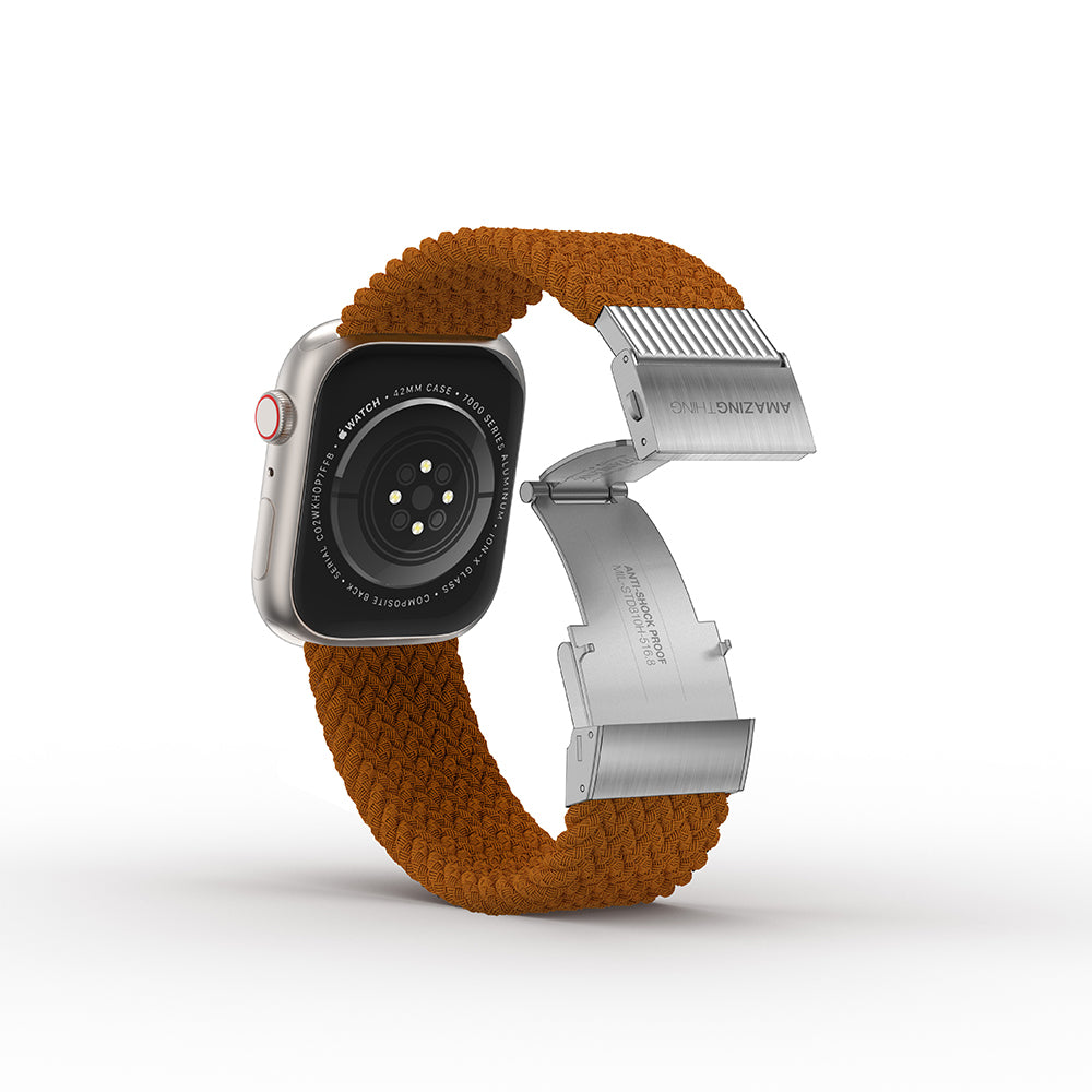 Apple Watch 40mm Amazingthing Titan Weave Örgü Sport Kordon Kahverengi