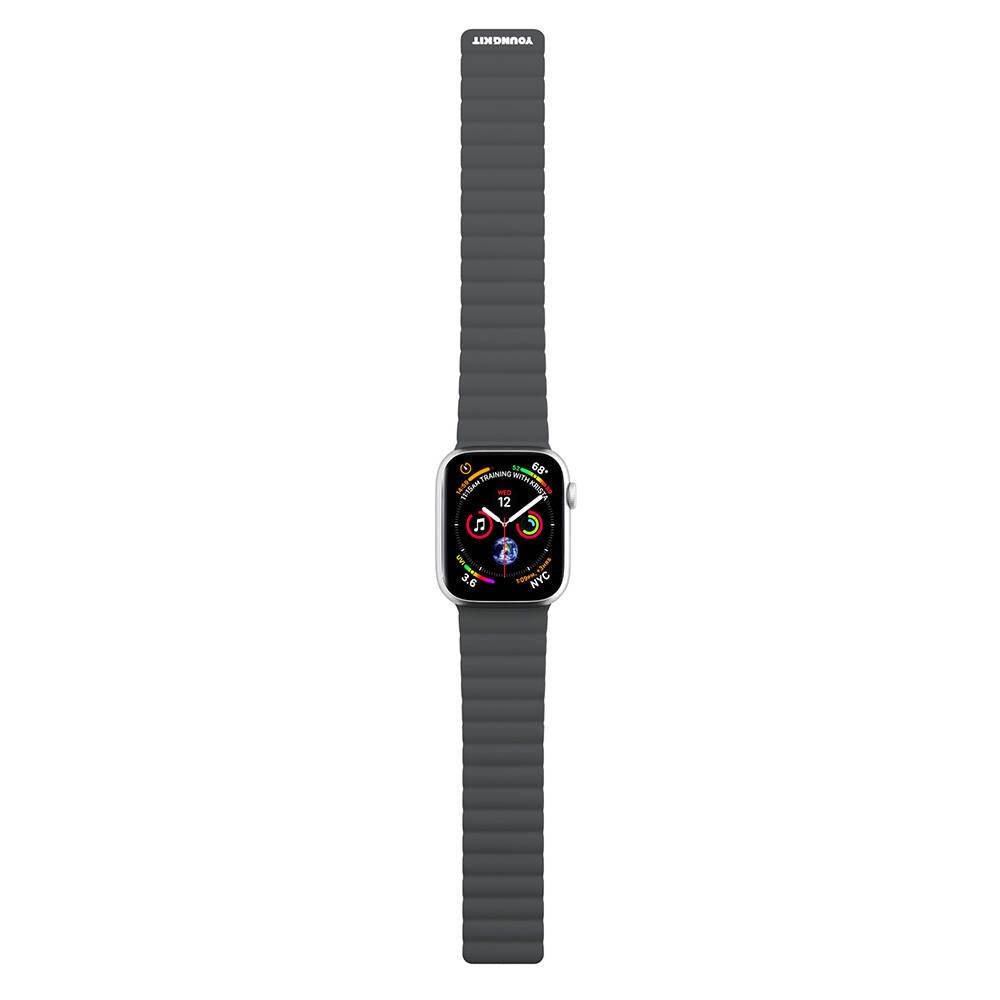 Apple Watch 40mm Strap Youngkit Classical Magnetic Snap-on Silicone Strap Gray
