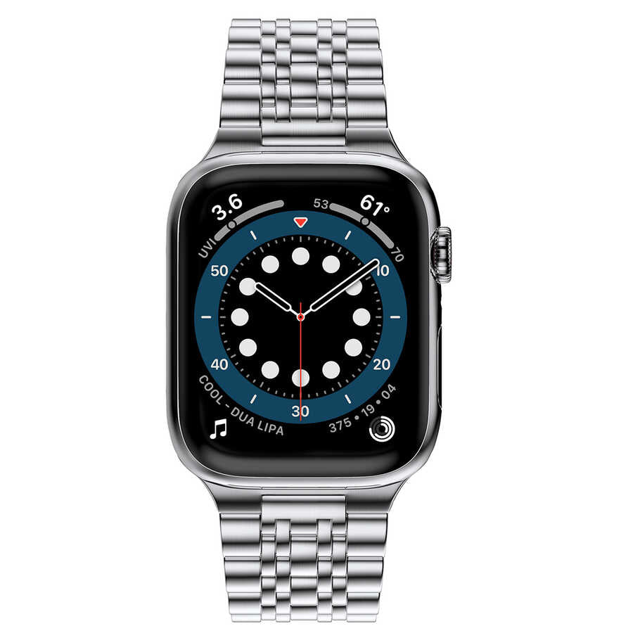 Apple Watch 40mm Wiwu Seven Beads Steel Belt Metal Band Silver