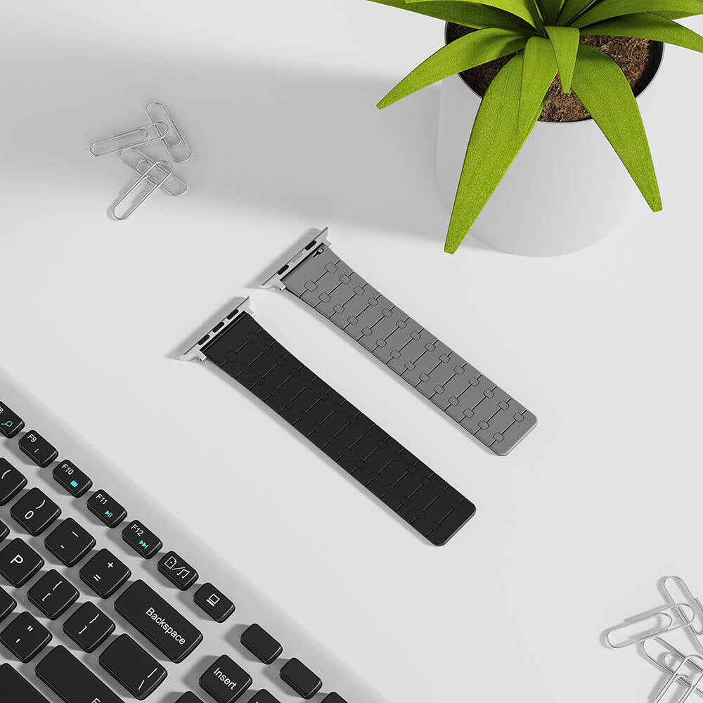 Apple Watch 40mm Zore KRD-111 Striped Patterned Silicone Band Black