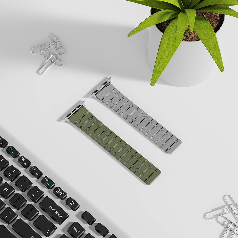 Apple Watch 40mm Zore KRD-111 Striped Patterned Silicone Band Khaki