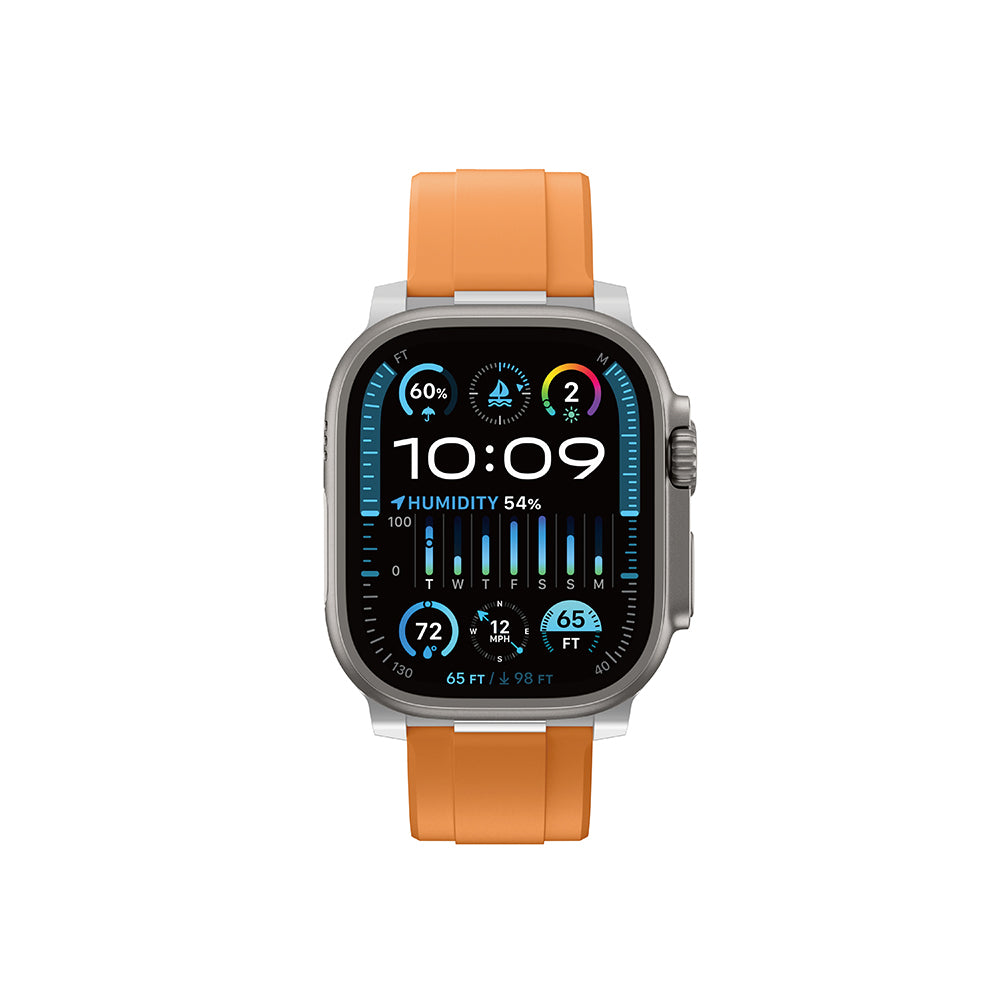 Apple Watch 42mm Amazingthing Titan Chrono Silikon Kordon Turuncu