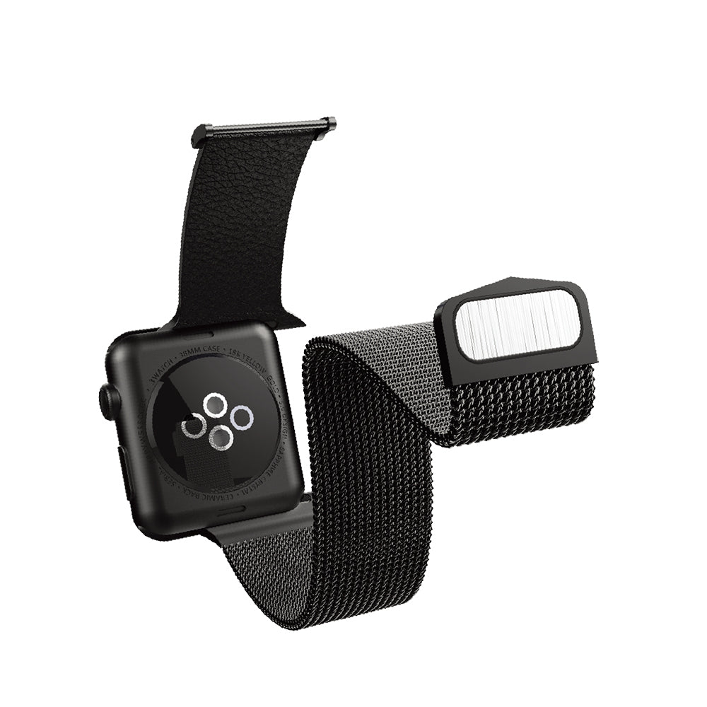 Apple Watch 42mm Raptic Hybrid Serisi Metal Hasır Kordon Siyah