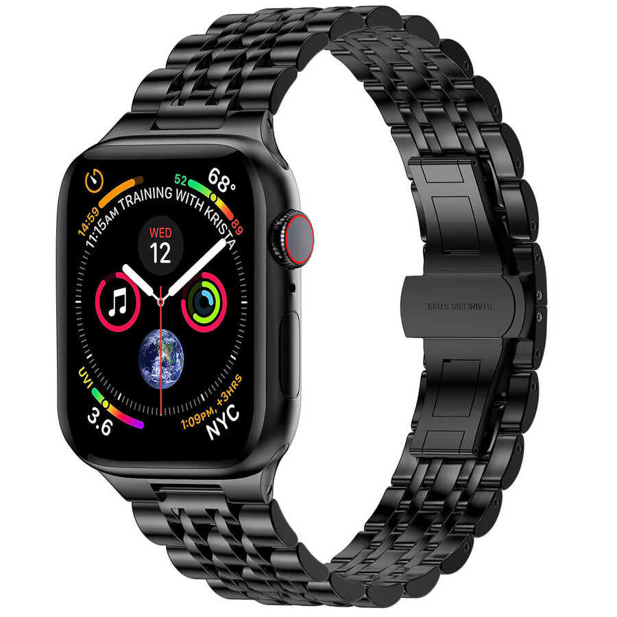 Apple Watch 42mm Wiwu Seven Beads Steel Belt Metal Band Silver