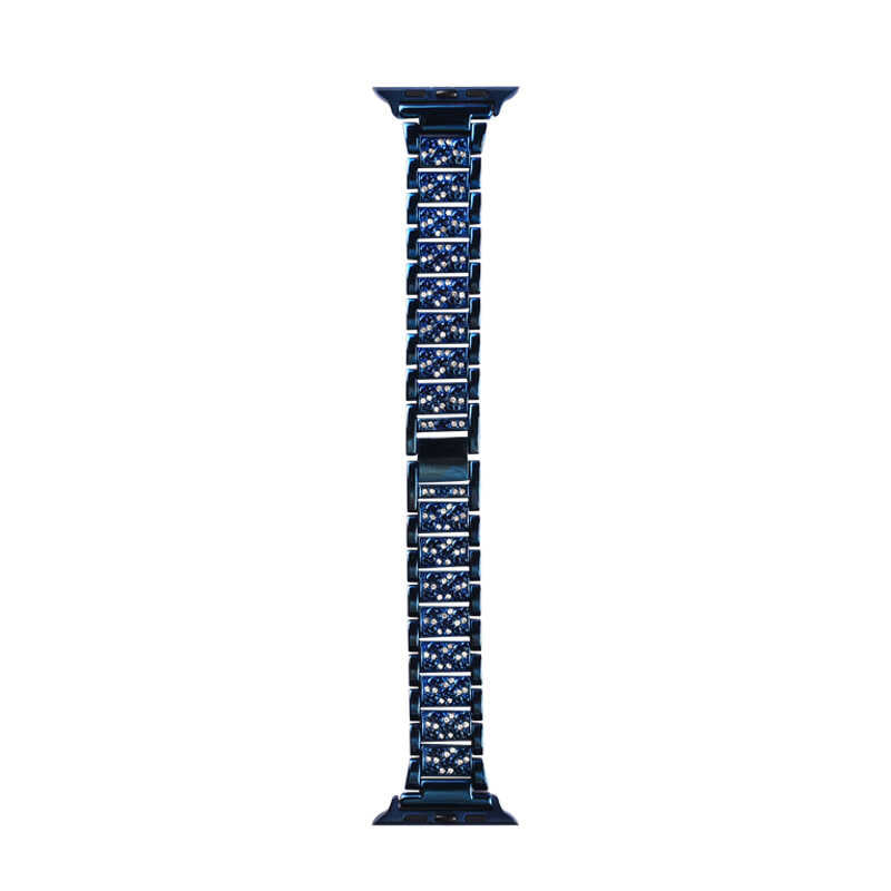 Apple Watch 42mm Wiwu Three Beads Set Auger Metal Band Blue