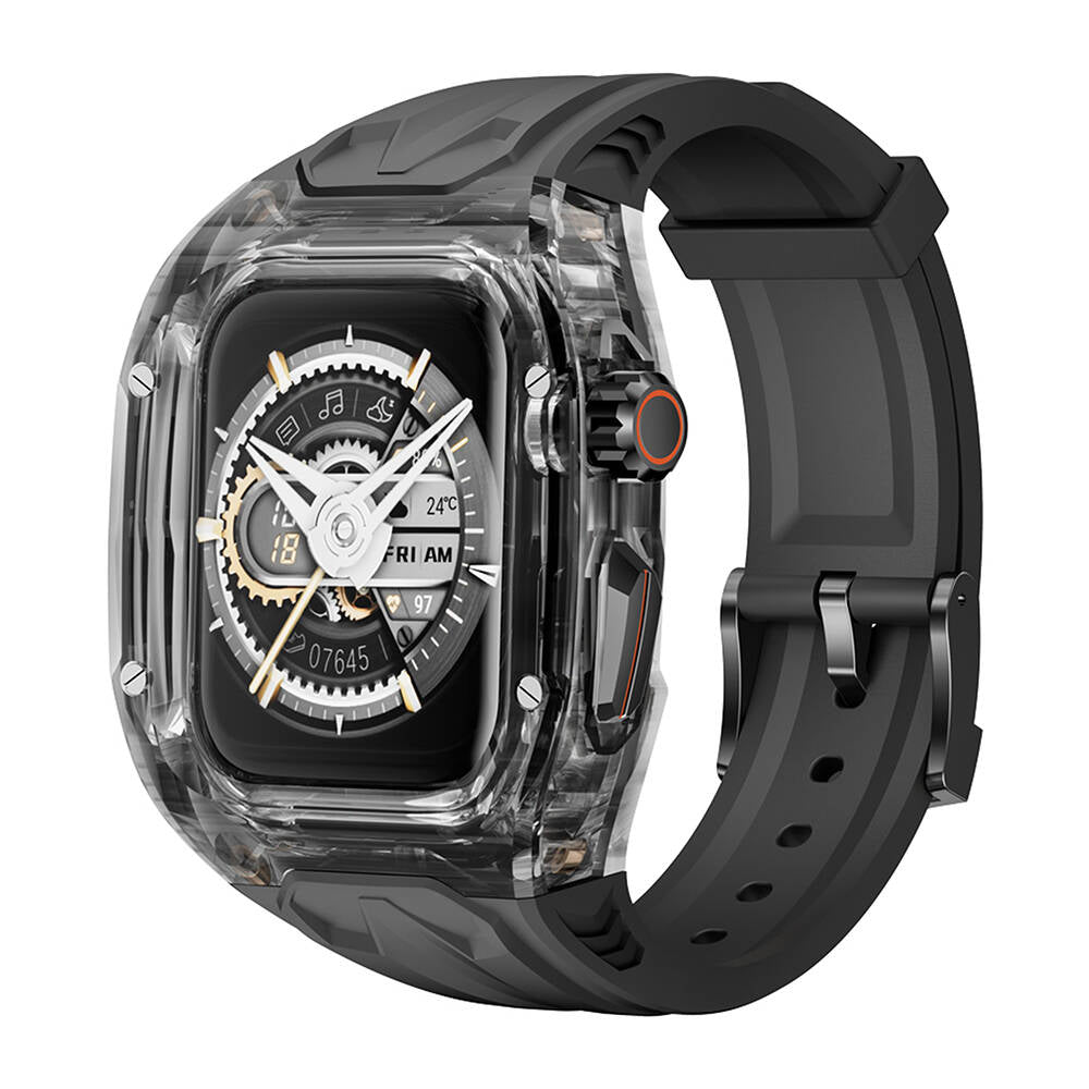 Apple Watch 42mm Wiwu Wi-WB013 Rambo Series 2in1 Transparent PC Case Protector Rubber Strap White