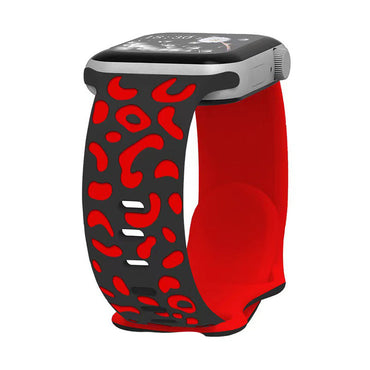 Apple Watch 42mm Zore KRD-140 Silicone Band Strap Black-Pink