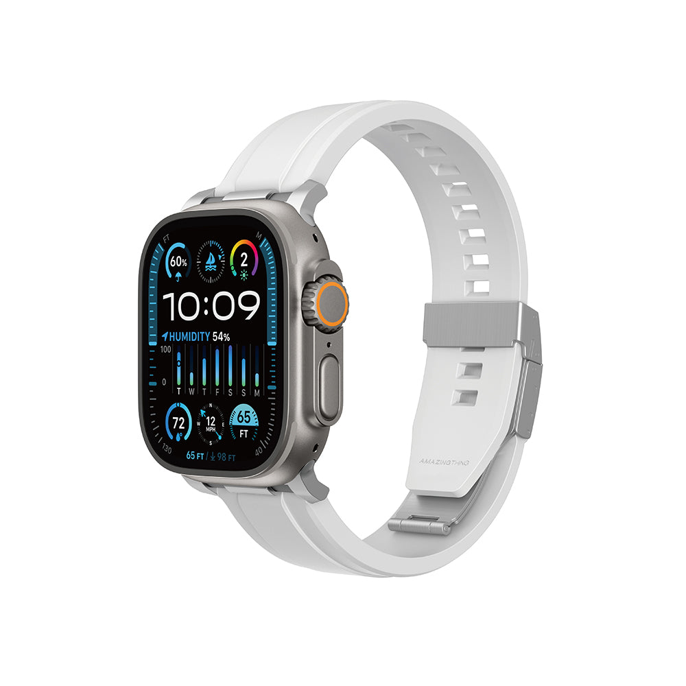 Apple Watch 44mm Amazingthing Titan Chrono Silikon Kordon Turuncu