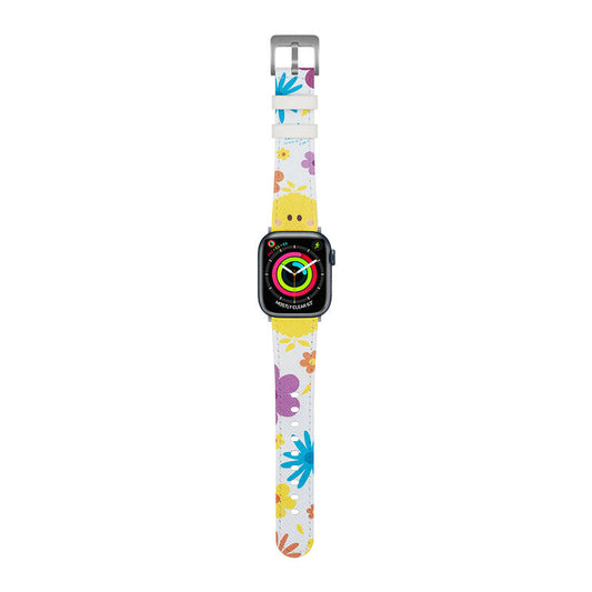 Apple Watch 44mm Casebang Sesame Street Serisi Deri Saat Kordon Sarı