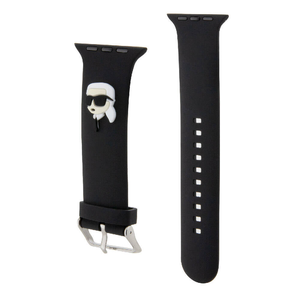 Apple Watch 44mm Karl Lagerfeld Original Licensed Silicone Band with Iconic Karl Head Logo White