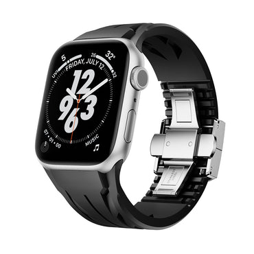 Apple Watch 44mm KRD-127 Metal Tokalı Silikon Kordon Beyaz
