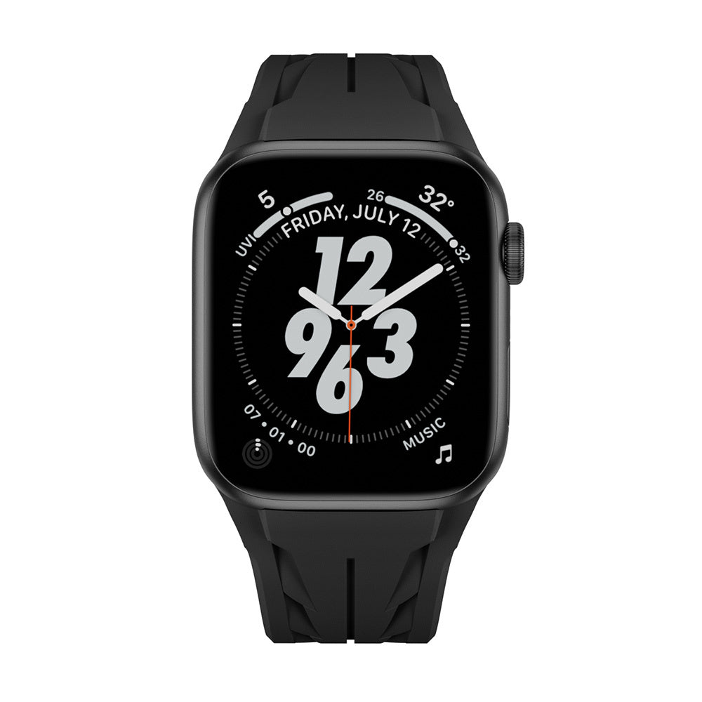 Apple Watch 44mm KRD-127 Metal Buckle Silicone Band Red