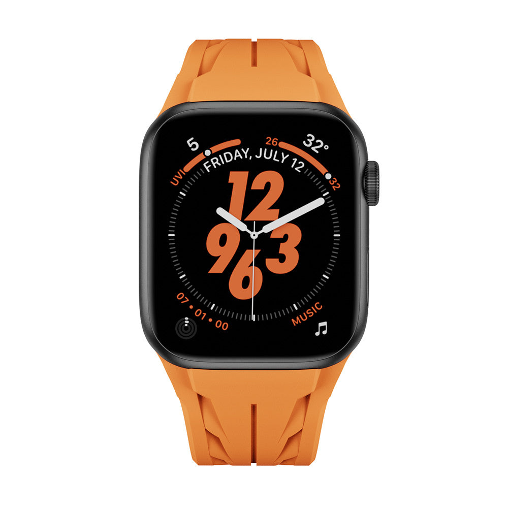 Apple Watch 44mm KRD-127 Metal Buckle Silicone Band Red