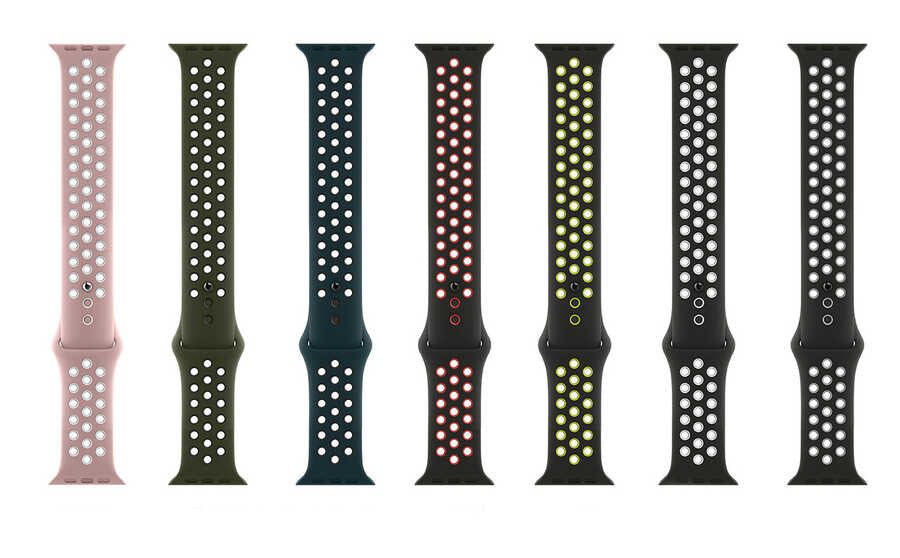 Apple Watch 44mm Wiwu Dual Color Sport Band Silicone Strap Black-Red
