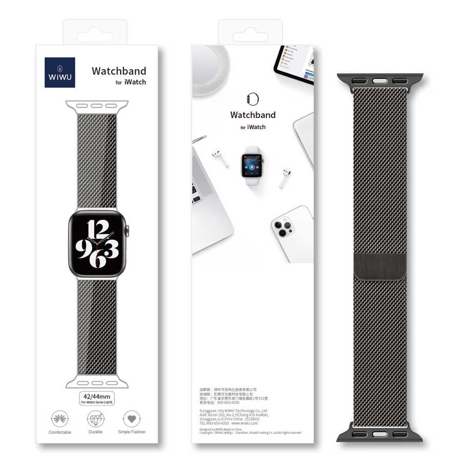 Apple Watch 44mm Wiwu Minalo Metal Band Silver