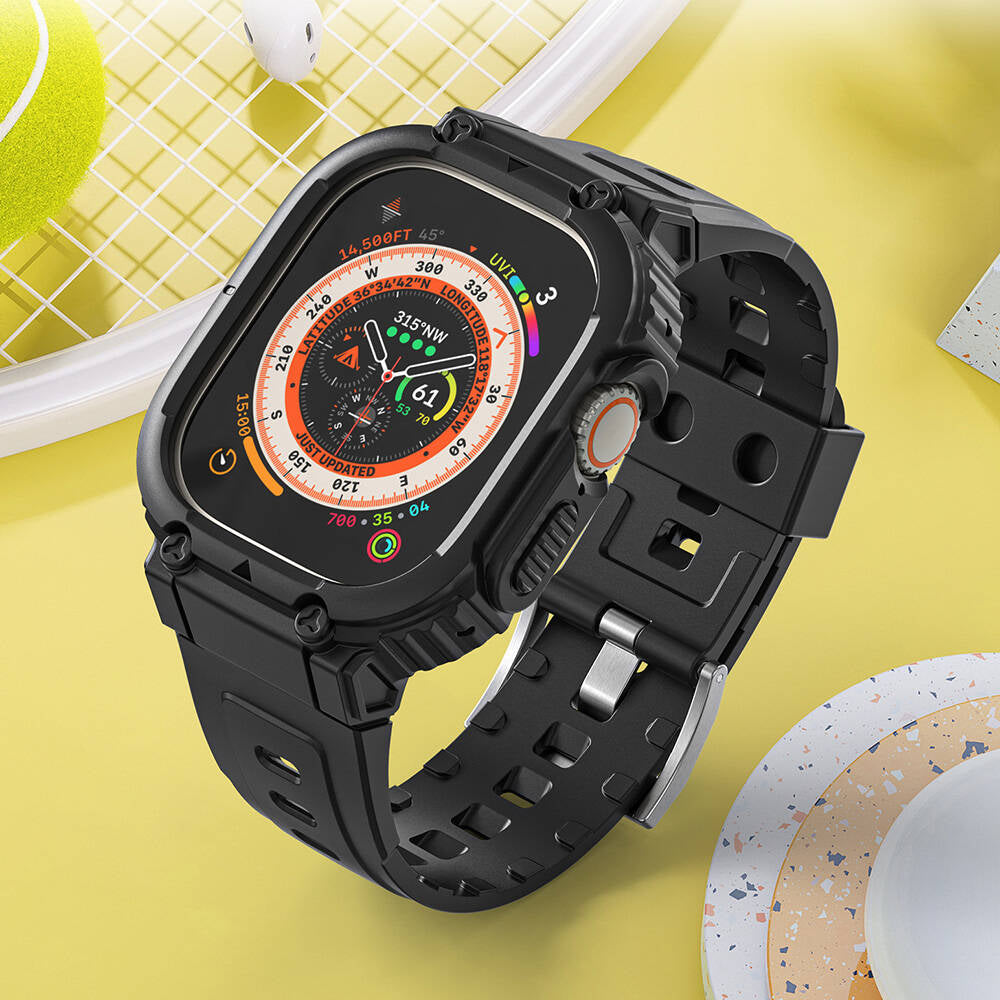 Apple Watch 44mm Wiwu Wi-WB014 Armor Series 2in1 Hard PC Case Protective Silicone Band Green