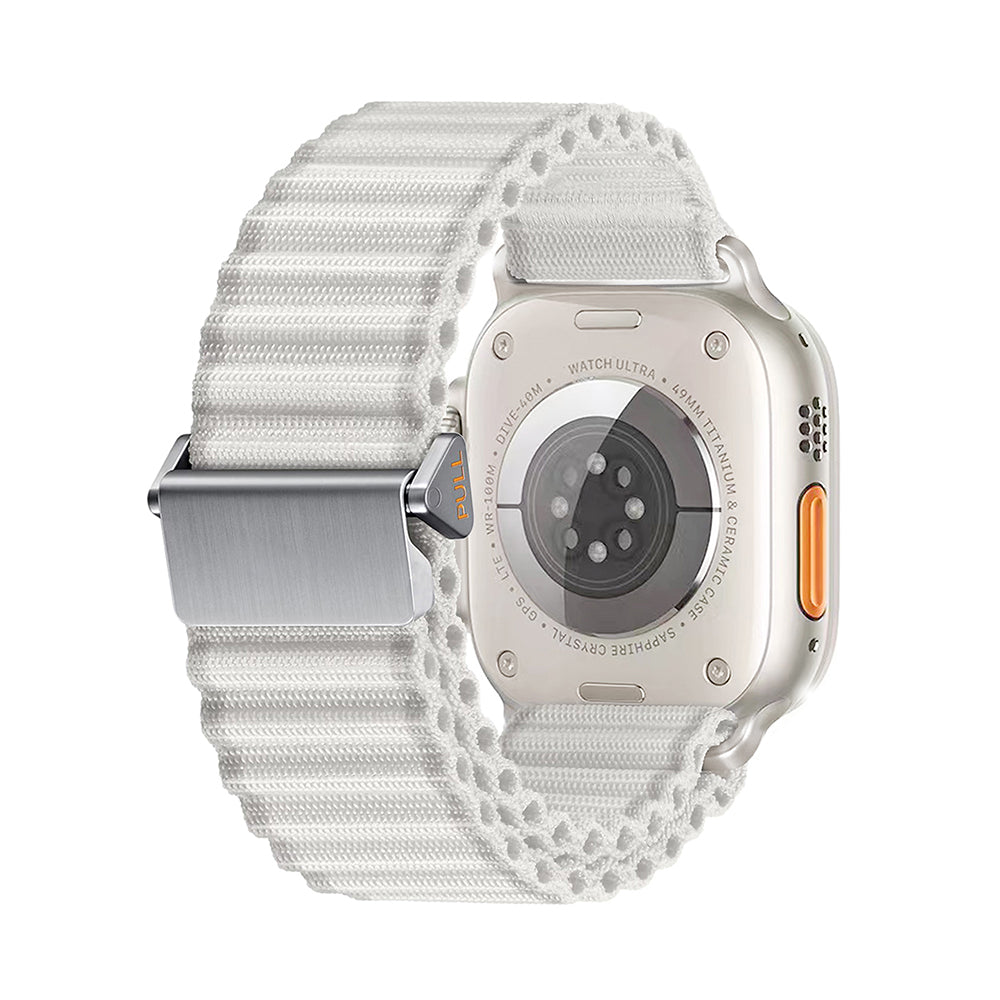 Apple Watch 44mm Zore KRD-123 Nylon Fabric Braided Strap White
