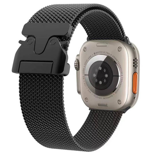 Apple Watch 44mm Zore KRD-25 Metal Mesh Strap Black