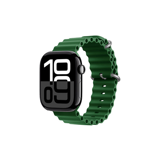 Apple Watch 10 46mm Zore KRD-75 Silikon Kordon Koyu Yeşil