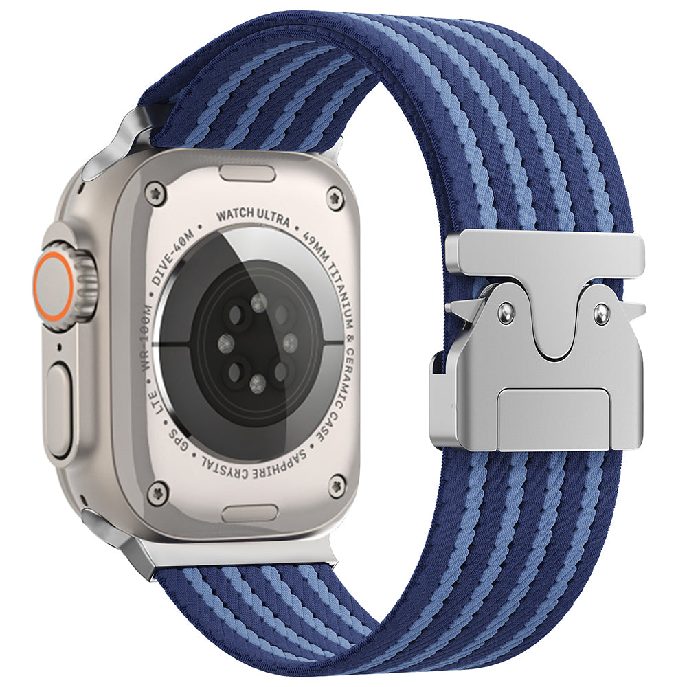 Apple Watch 49mm Zore KRD-133 Nylon Fabric Braided Strap Blue