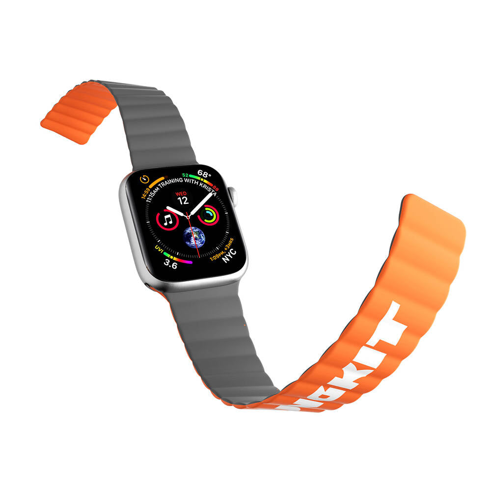 Apple Watch 7 41mm Strap Youngkit Classical Magnetic Snap-On Silicone Strap Gray