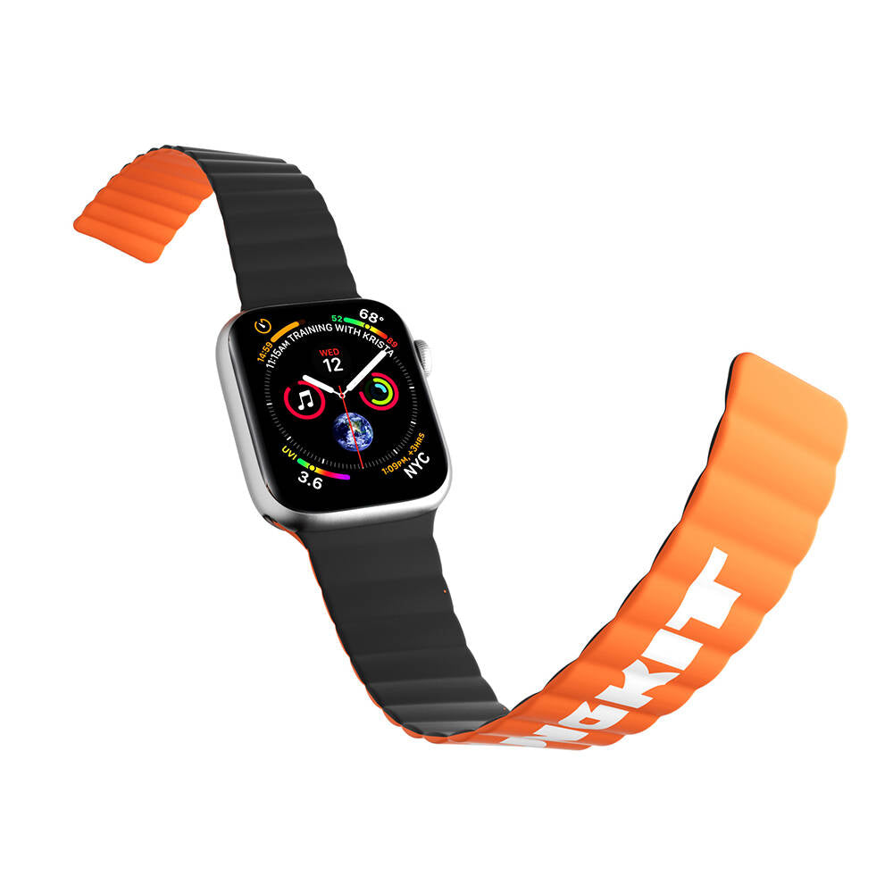 Apple Watch 7 41mm Strap Youngkit Classical Magnetic Snap-On Silicone Strap Gray