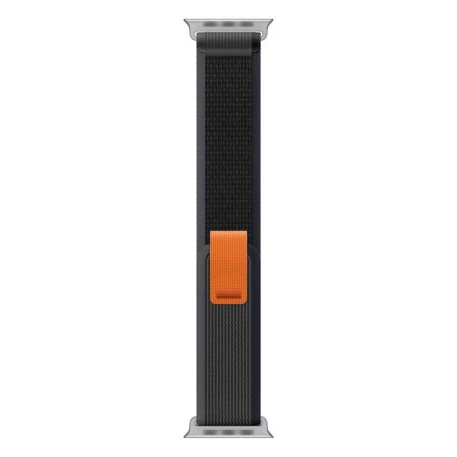 Apple Watch 7 41mm Wiwu Trail Loop Nylon Braided Embroidered Mesh Band Strap Black-Orange