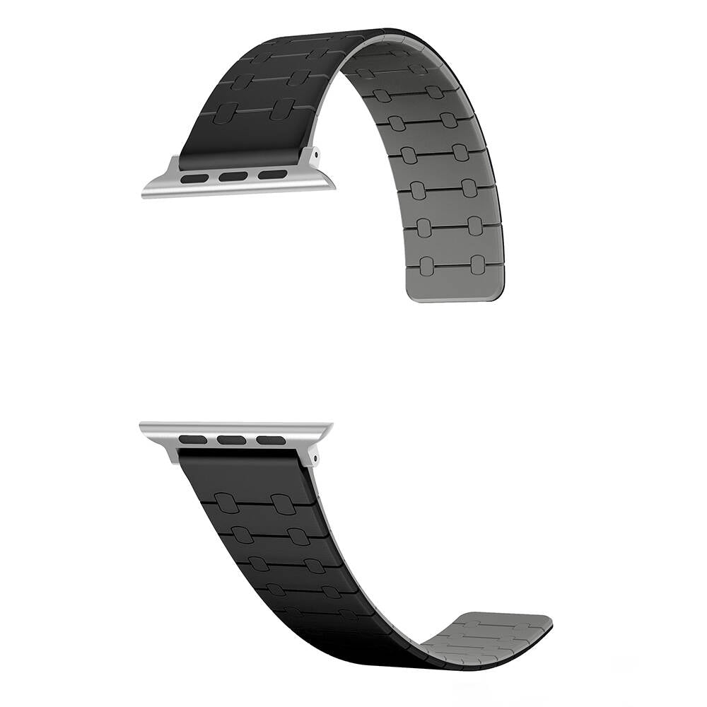 Apple Watch 7 41mm Zore KRD-111 Striped Patterned Silicone Band Khaki