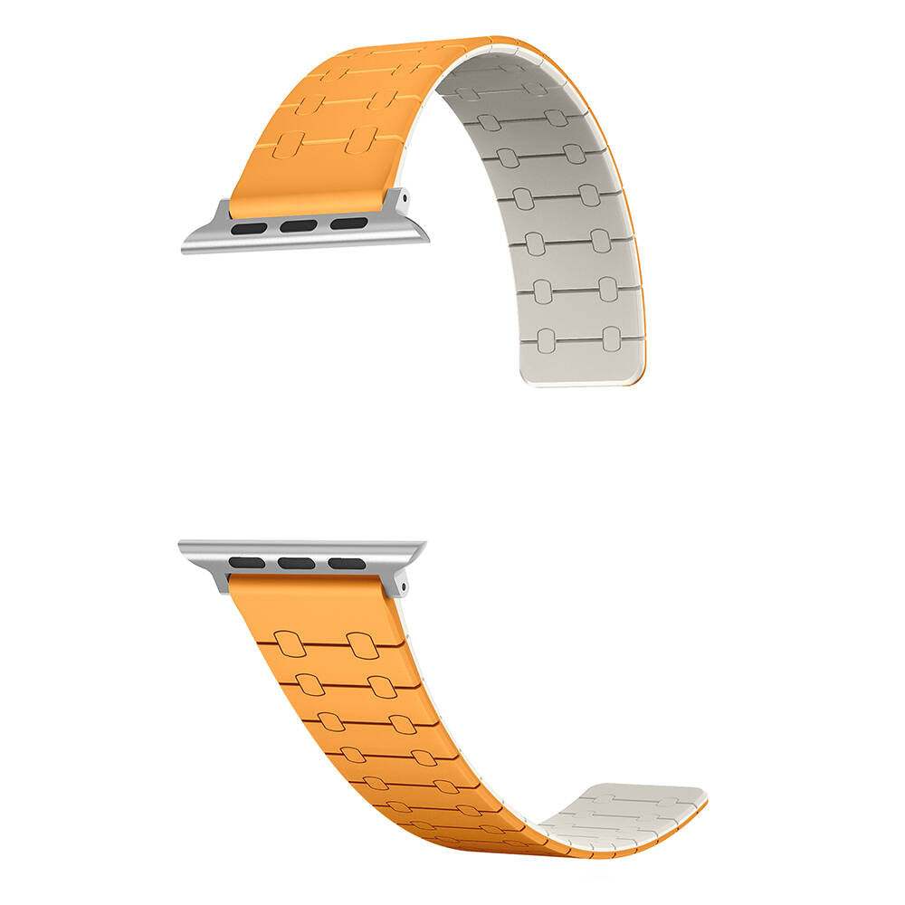 Apple Watch 7 41mm Zore KRD-111 Striped Patterned Silicone Band Khaki