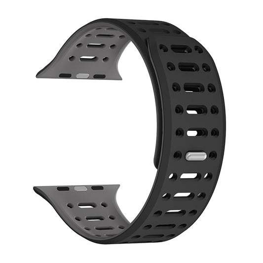 Apple Watch 7 41mm Zore KRD-124 Silicone Band Strap Black-Gray