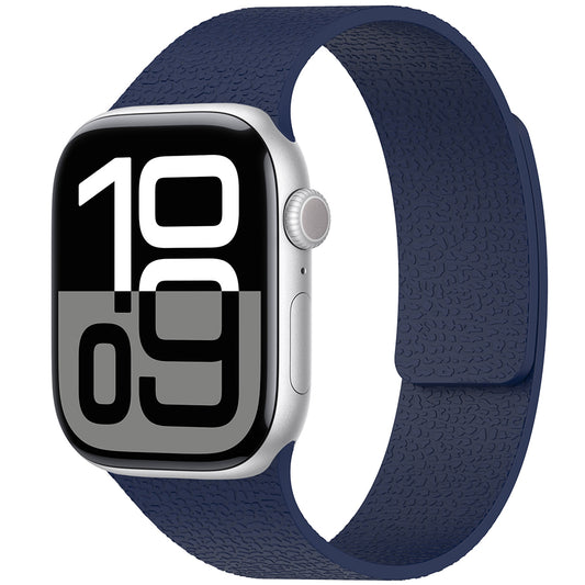 Apple Watch 7 41mm Zore KRD-136 Embossed Patterned Silicone Strap Navy Blue
