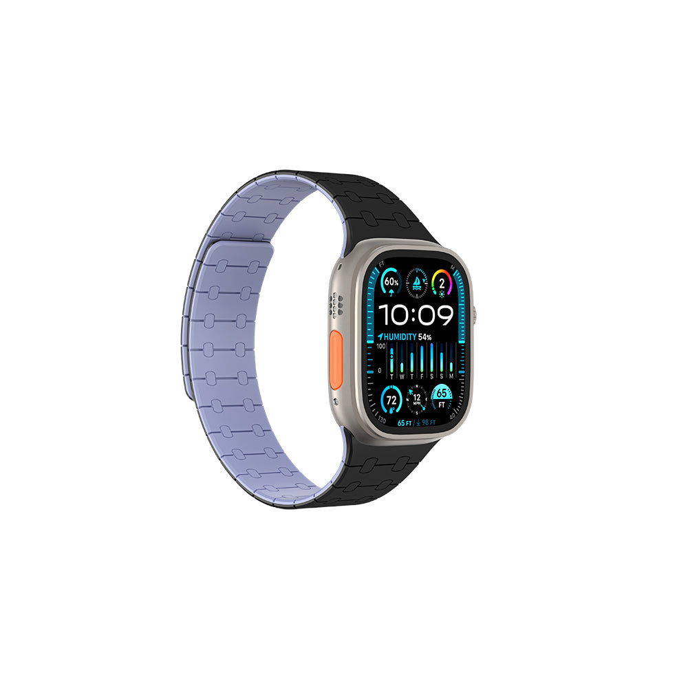 Apple Watch 7 45mm Amazingthing Smoothie Sport Magnetic Silicone Strap Gray-Blue