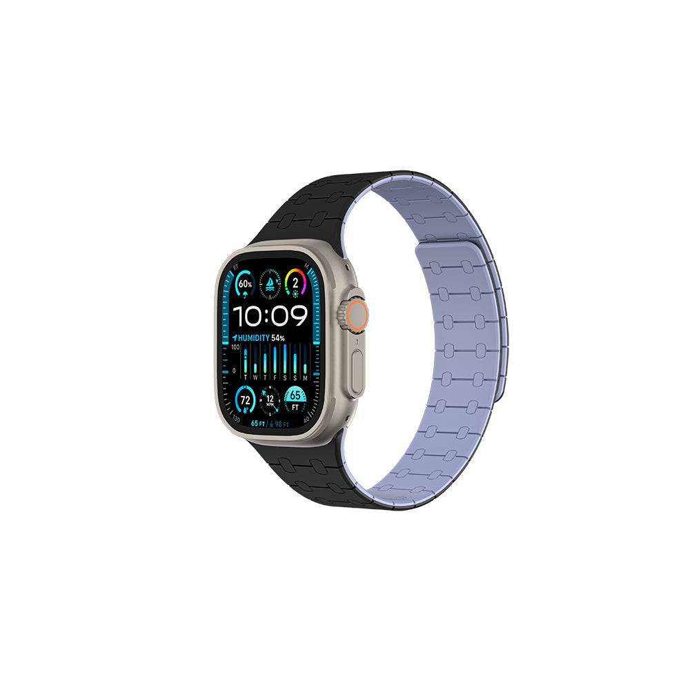 Apple Watch 7 45mm Amazingthing Smoothie Sport Magnetic Silicone Strap Gray-Blue