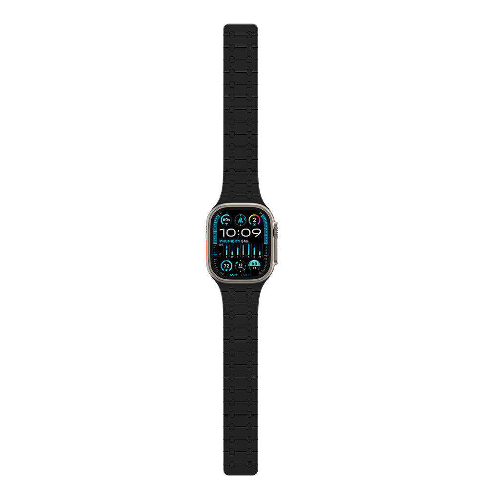 Apple Watch 7 45mm Amazingthing Smoothie Sport Magnetic Silicone Strap Gray-Blue