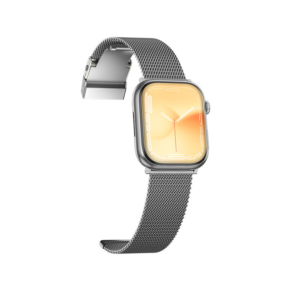Apple Watch 7 45mm Amazingthing Titan Metal Mesh Band Silver