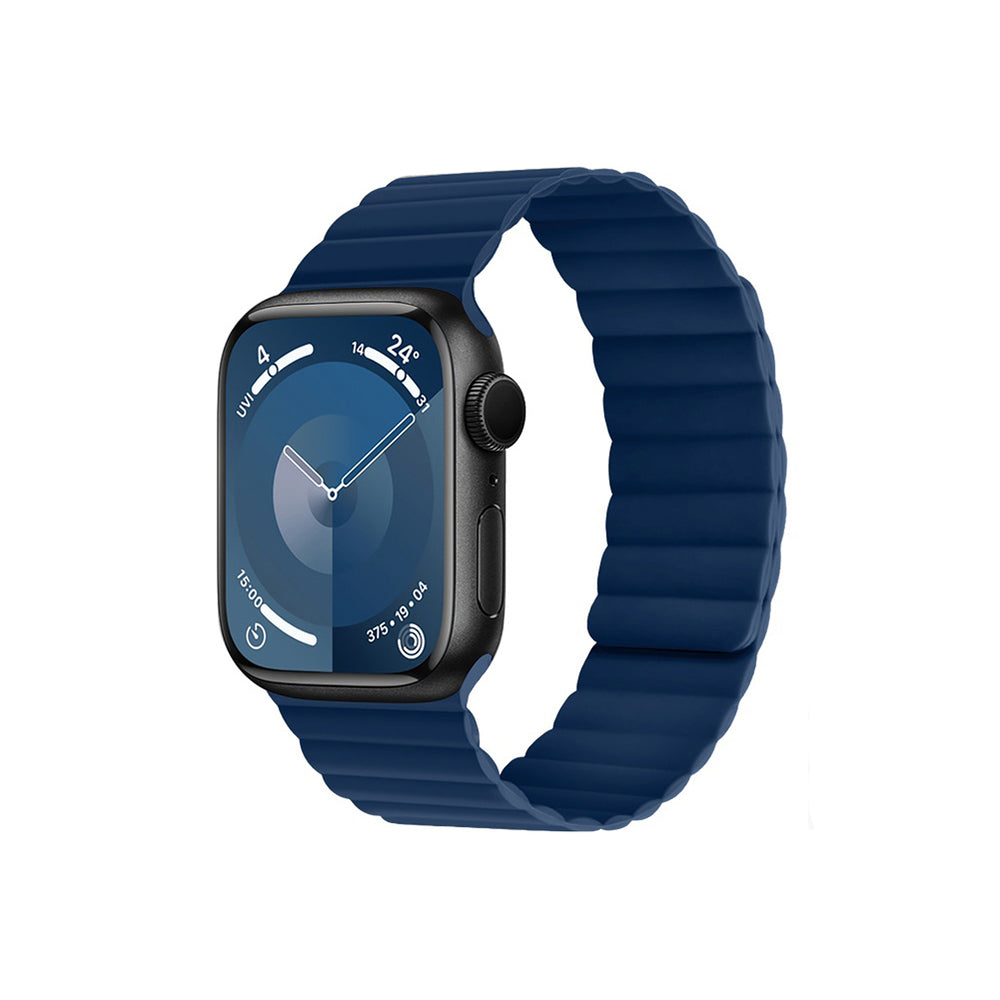 Apple Watch 7 45mm Kordon Raptic Magnetik Tak Çıkar Silikon Strap Kayış Siyah