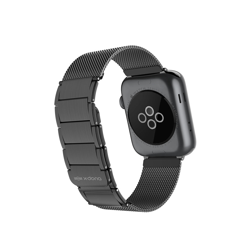 Apple Watch 7 45mm Raptic Classic Plus Serisi Magnetik Metal Hasır Kordon Siyah