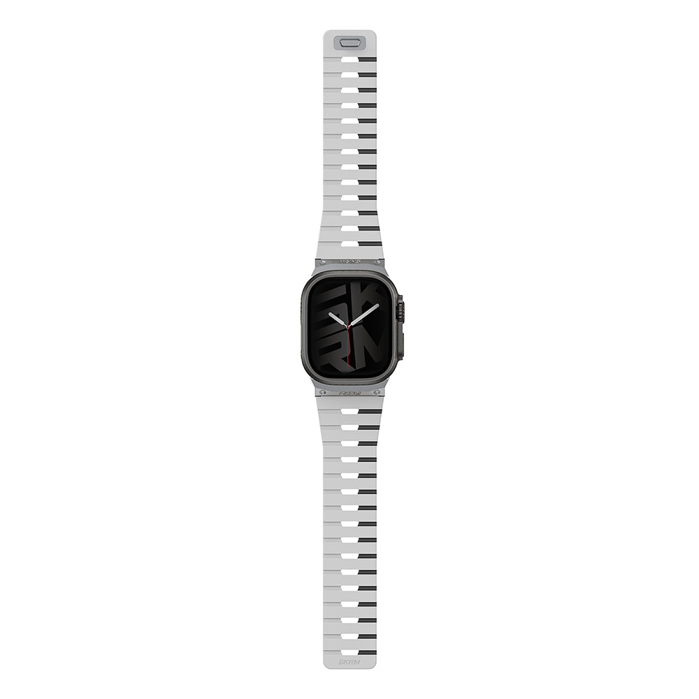 Apple Watch 7 45mm Skinarma Gemini Series TPU Magnetic Silicone Band Black-Orange